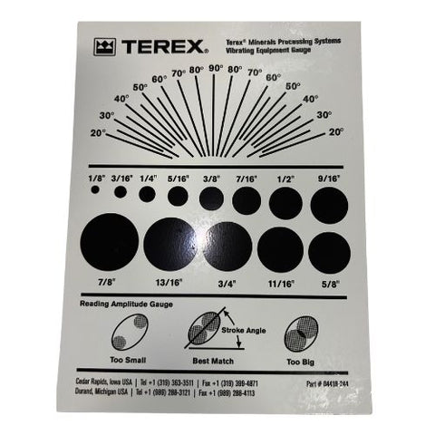 Emerald Parts | emeraldparts.com | 04418244 - Screen Gauge Emblem - Terex - Cedarapids | Emblem Emerald Parts | emeraldparts.com | 04418244 - Screen Gauge Emblem - Terex - Cedarapids | Emblem